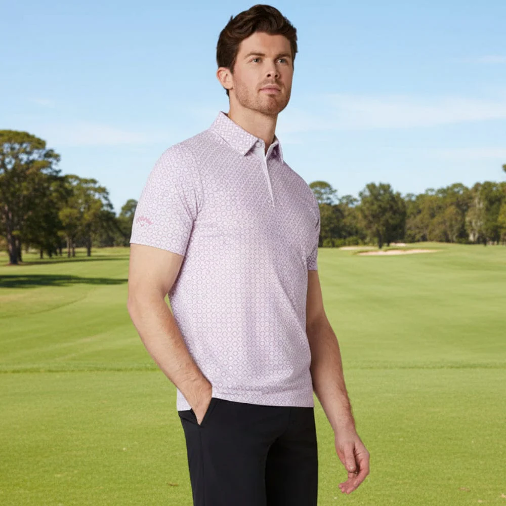 Callaway Golf Club Print Polo Shirt - Bright White - Image 5