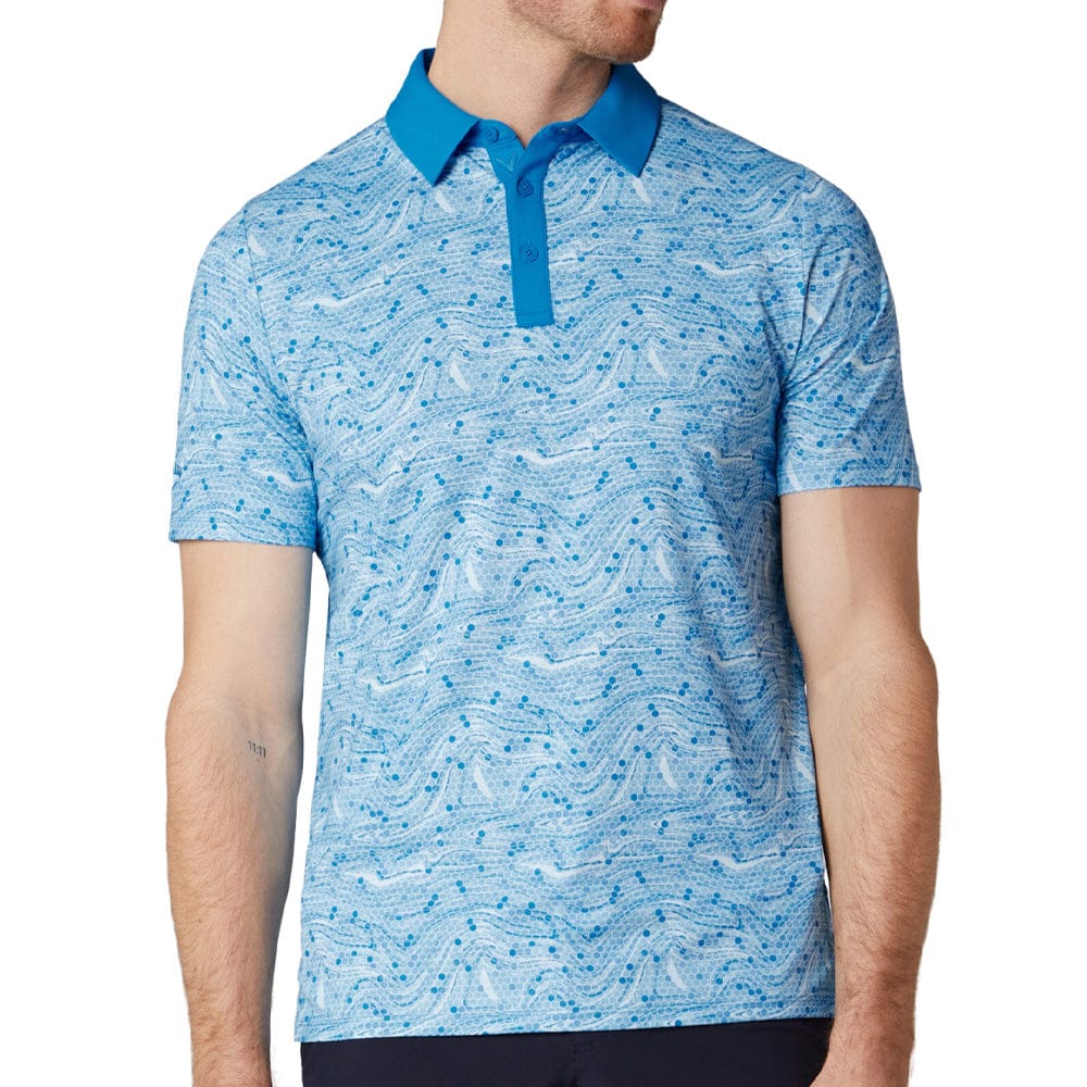 Callaway Hex Marble Polo Shirt - Brilliant Blue - Image 3