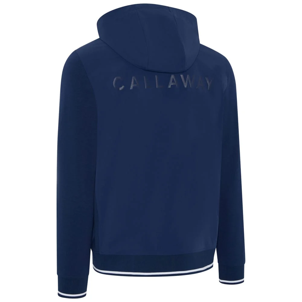 Callaway Legacy Collection Mixed Media Quarter-Zip Hoodie - Medieval Blue - Image 2