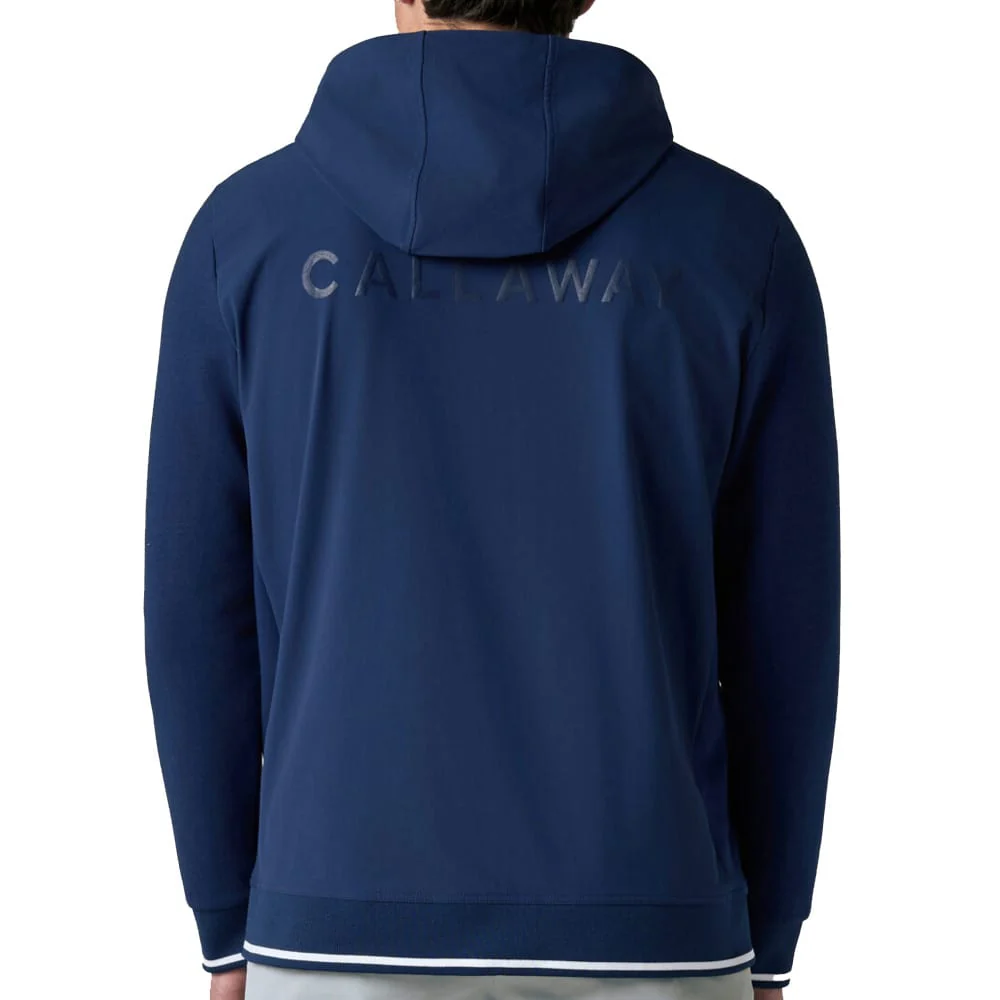 Callaway Legacy Collection Mixed Media Quarter-Zip Hoodie - Medieval Blue - Image 4