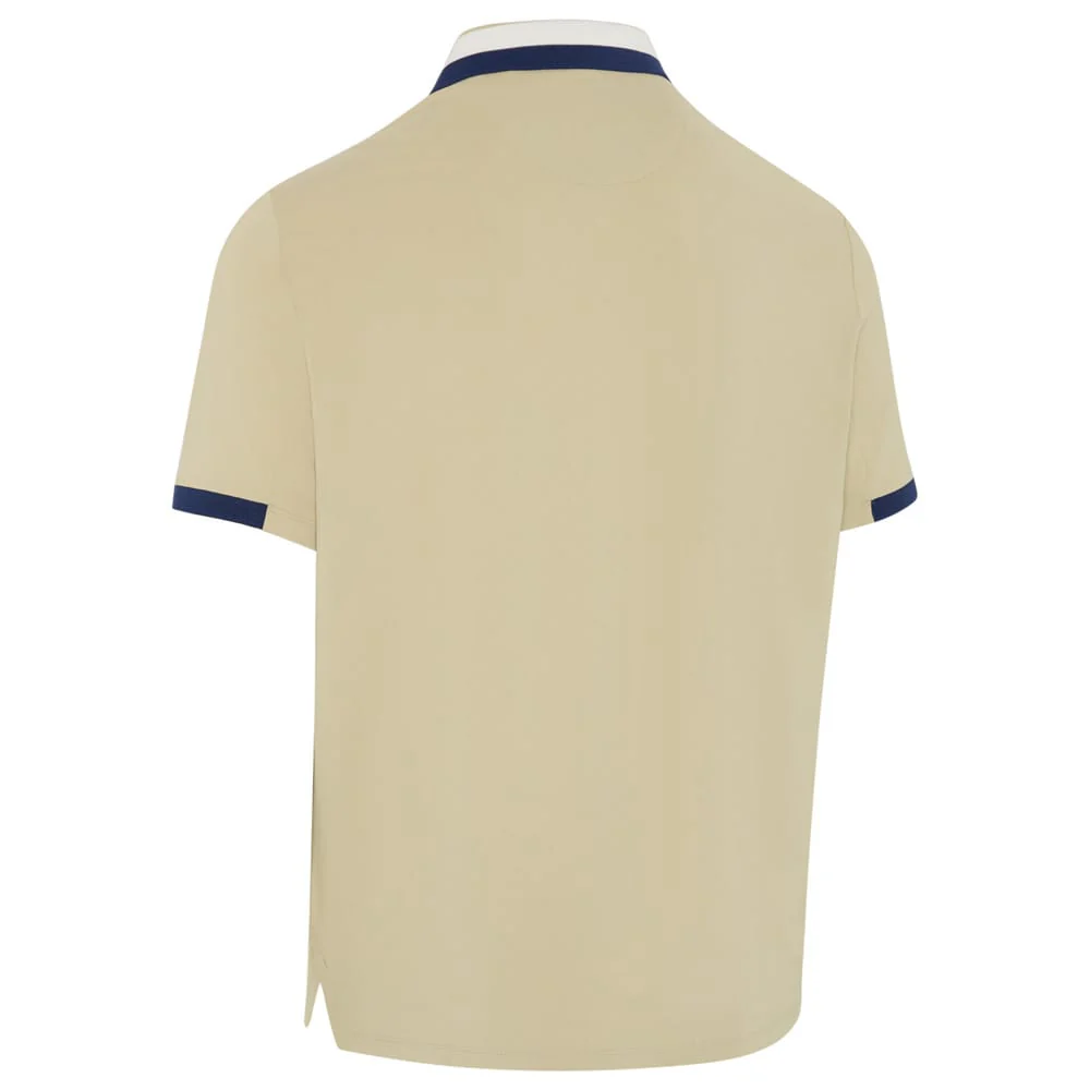 Callaway Legacy Collection Striped Colourblock Ribbed Collar Polo Shirt - Fields of Rye - Image 2