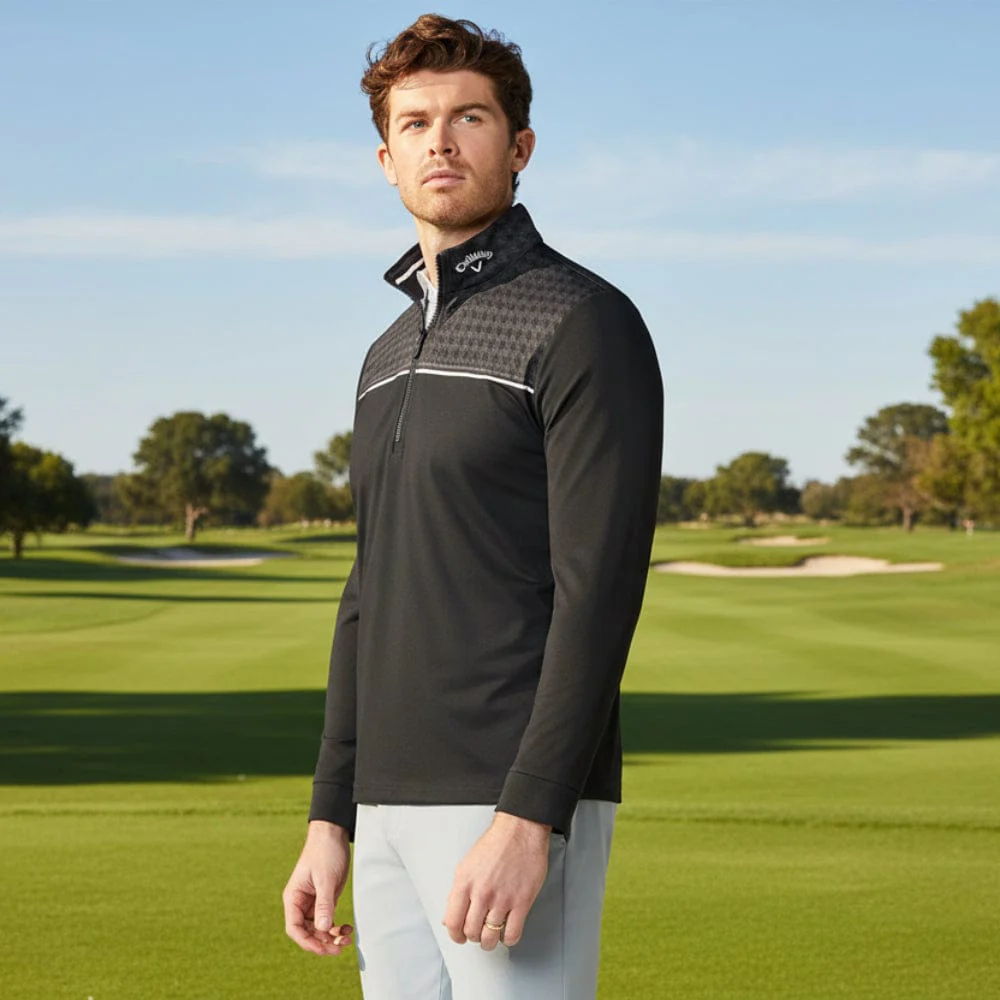 Callaway Odyssey Printed Block Pullover - Caviar - Image 5