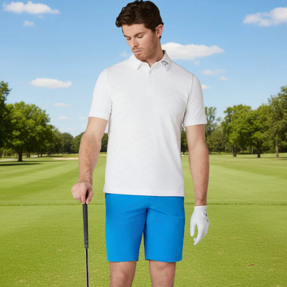 Callaway Odyssey Ventilated Jacquard Polo Shirt - Bright White - Image 5
