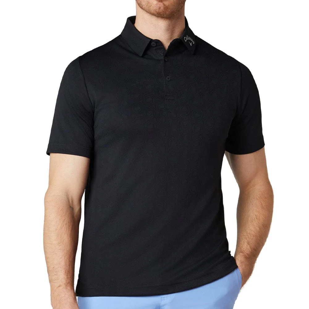 Callaway Odyssey Ventilated Jacquard Polo Shirt - Caviar - Image 3
