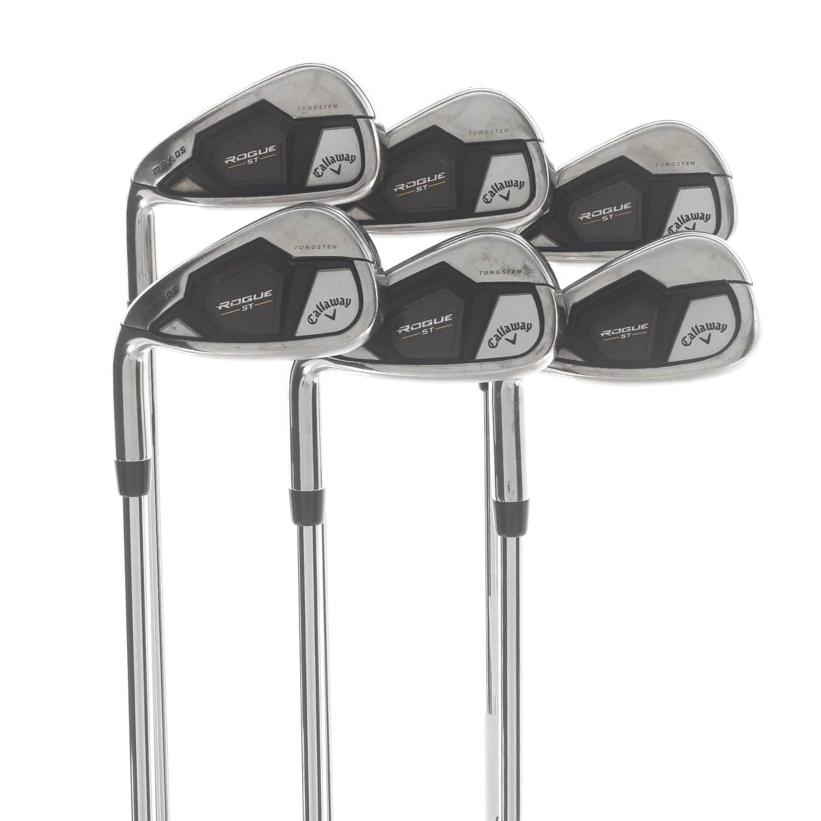 Callaway Rogue ST Max OS Steel Mens Left Hand Irons 5-PW Stiff - Elevate MPH 85