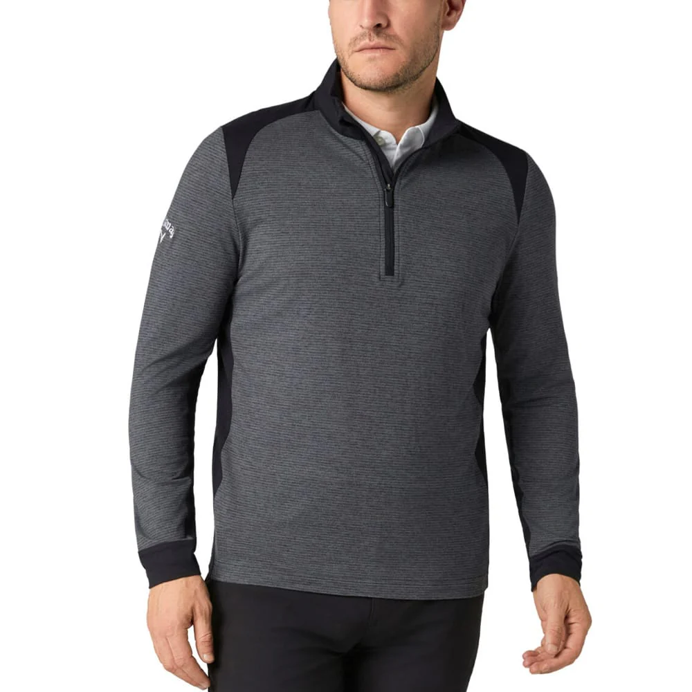 Callaway Soft Touch Blocked 1/4 Zip - Black Heather - Image 3