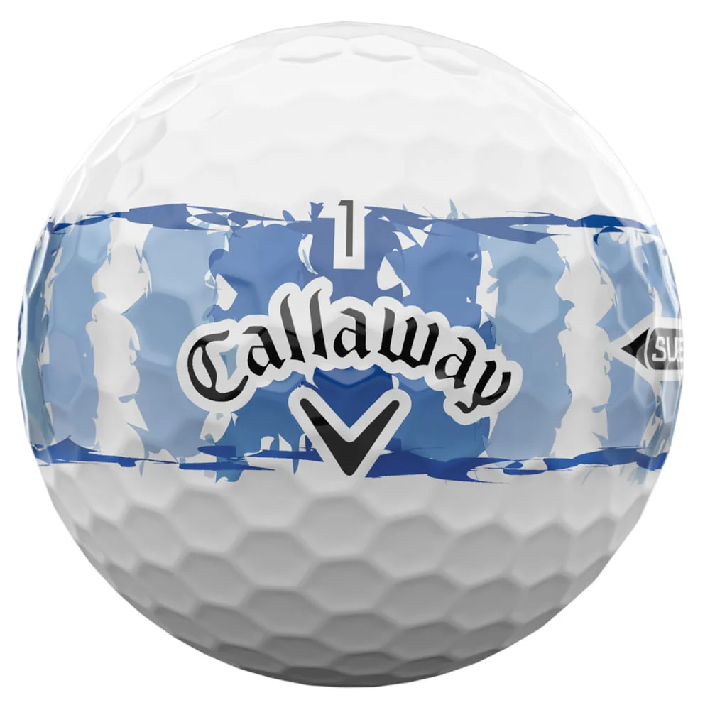 Callaway Supersoft Distressed Stripe Golf Balls - White/Blue - 12 Pack - Image 3