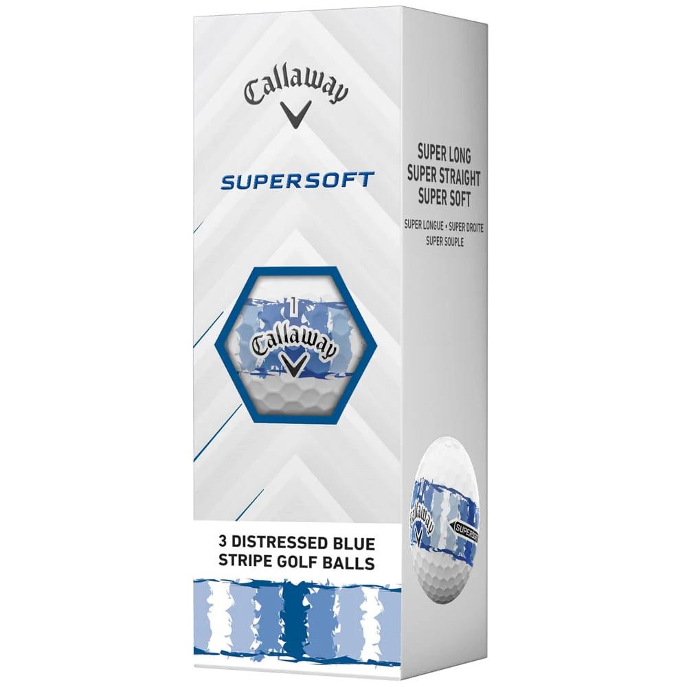 Callaway Supersoft Distressed Stripe Golf Balls - White/Blue - 12 Pack - Image 4