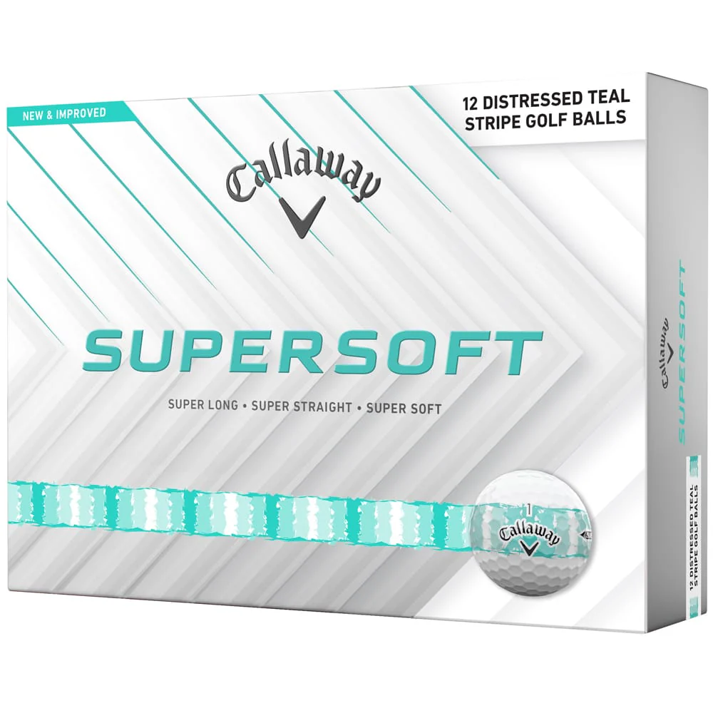 Callaway Supersoft Distressed Stripe Golf Balls - White/Teal - 12 Pack - Image 5