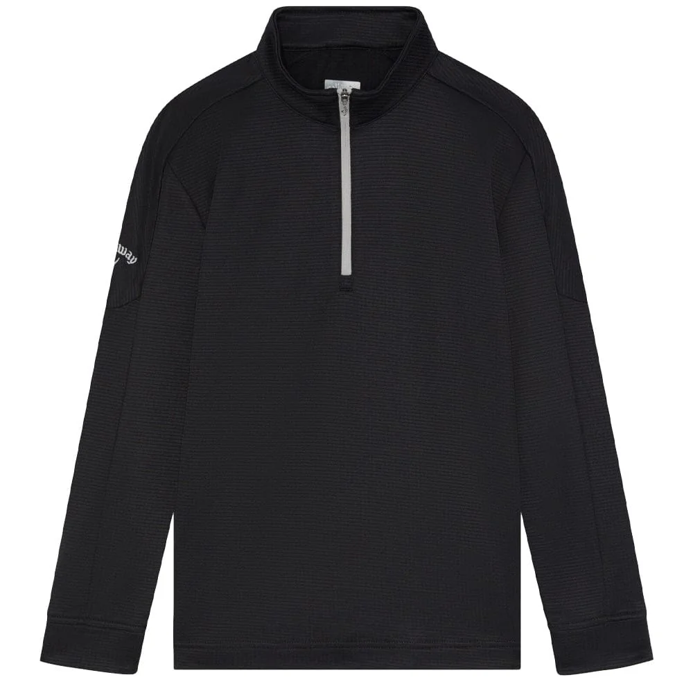 Callaway Youth Hex Fleece 1/4 Zip Pullover - Caviar