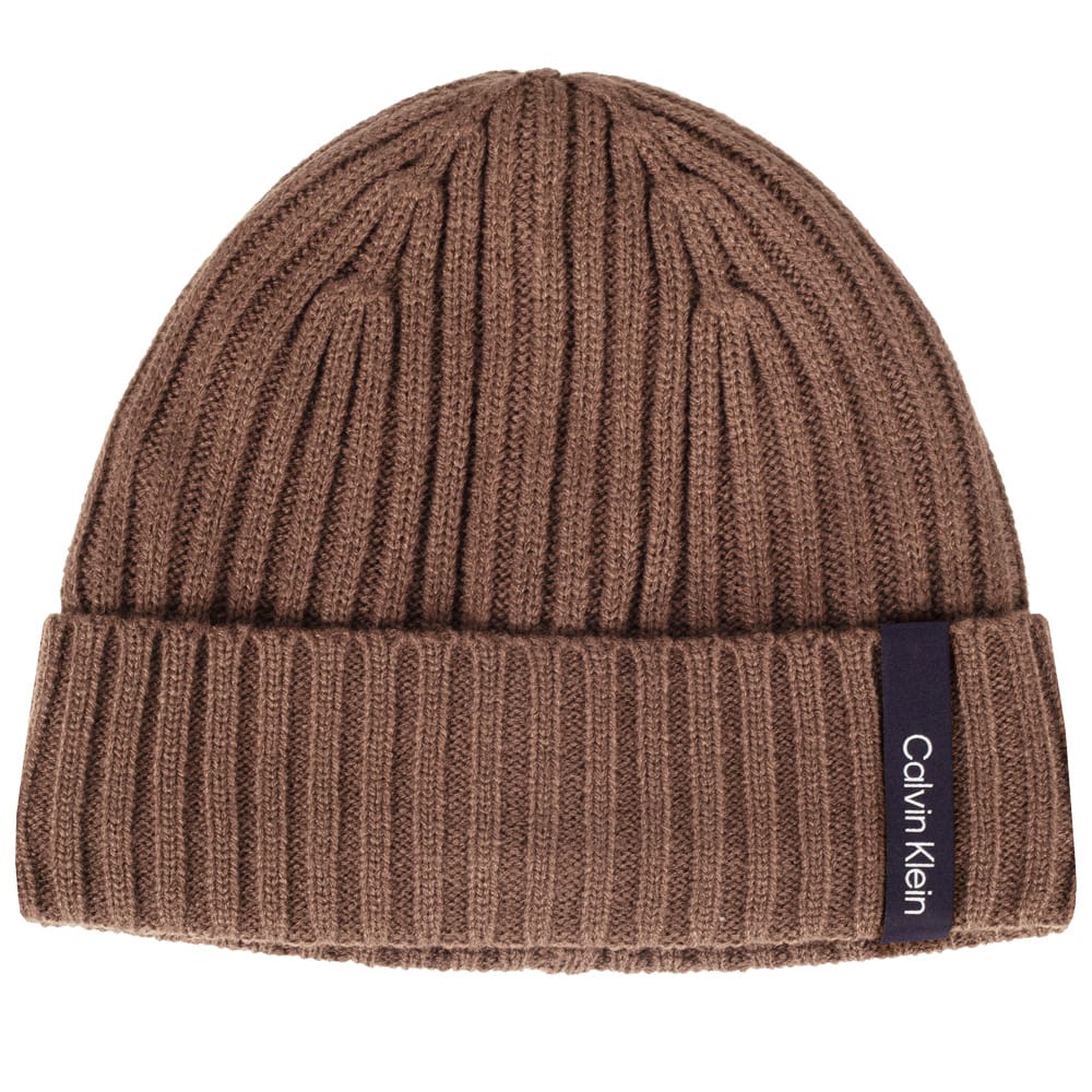 Calvin Klein Albon Ribbed Beanie - Cedar Brown