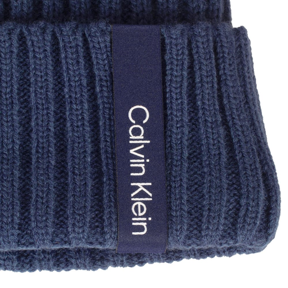 Calvin Klein Albon Ribbed Beanie - Dark Denim - Image 4