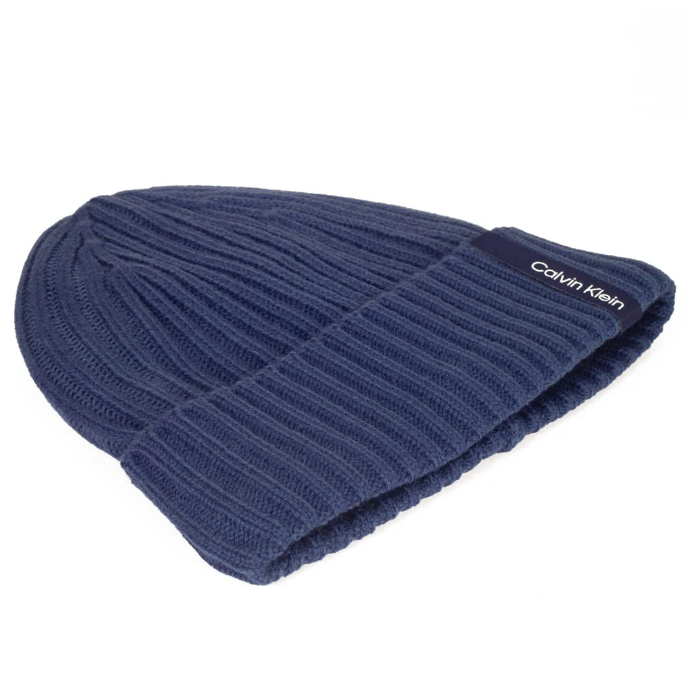 Calvin Klein Albon Ribbed Beanie - Dark Denim - Image 5