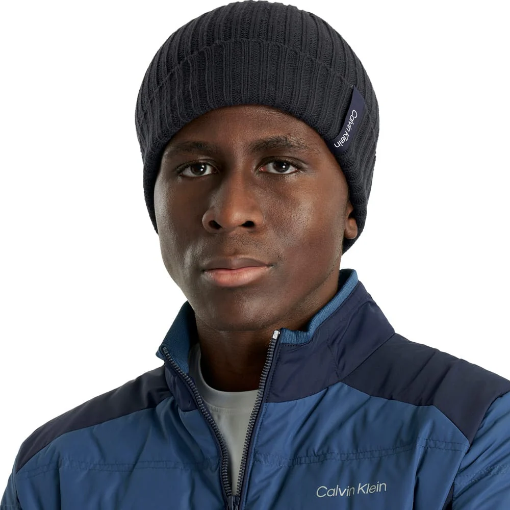 Calvin Klein Albon Ribbed Beanie - Navy - Image 3