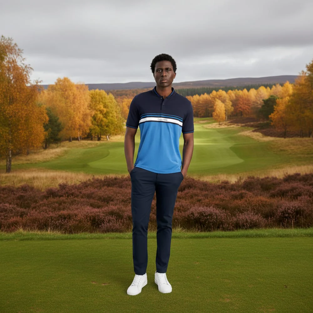 Calvin Klein Castlerock Polo Shirt - Blue Hibiscus - Image 4