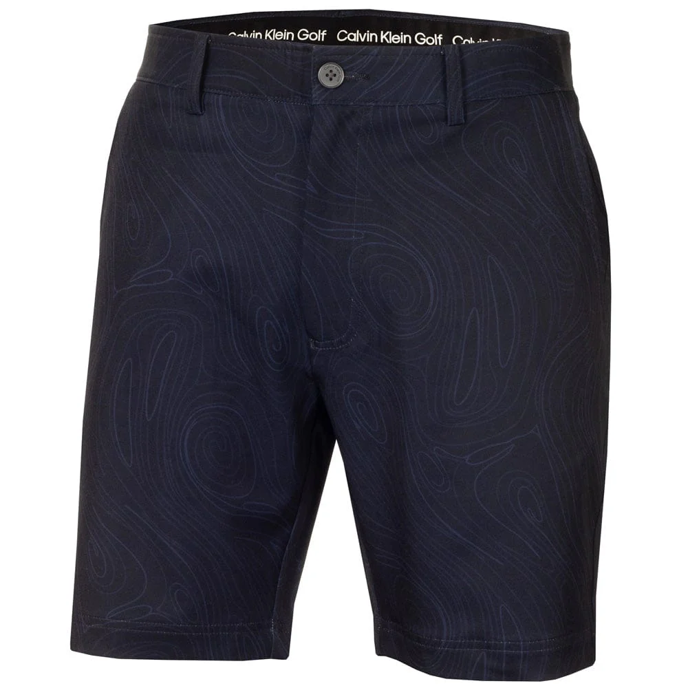 Calvin Klein Marble Print Bullet Shorts - Navy - Image 3