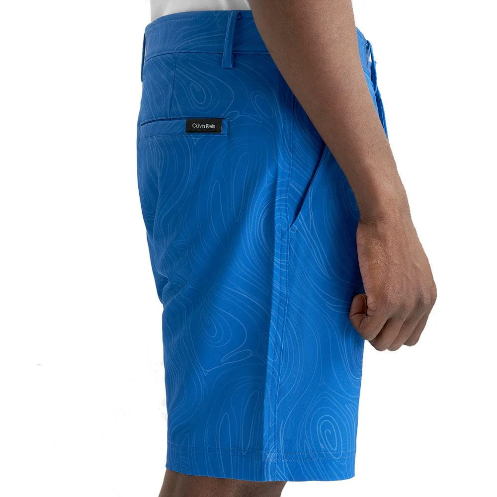 Calvin Klein Marble Print Bullet Shorts - Sapphire - Image 8