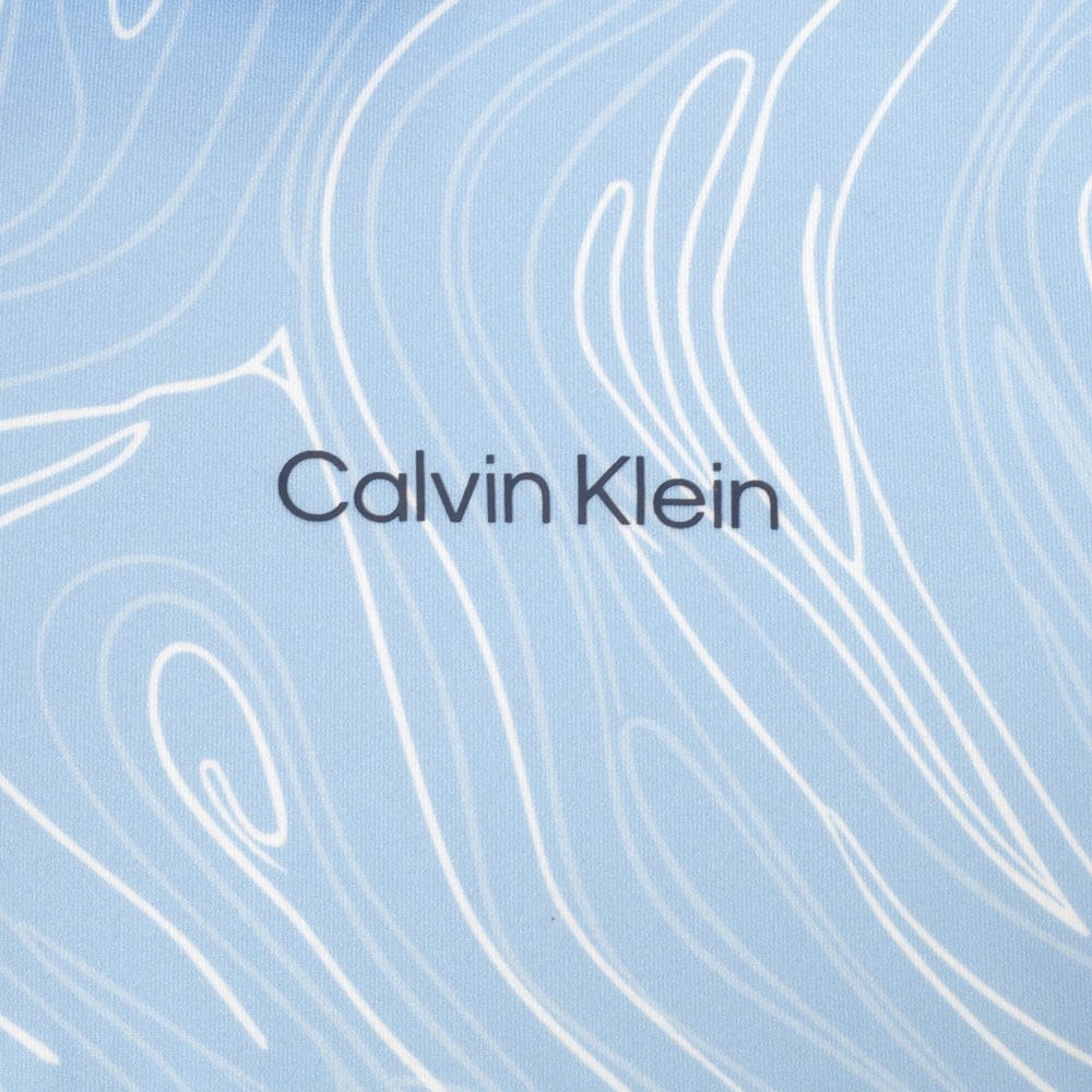 Calvin Klein Marble Print Polo Shirt - Bluebell - Image 7