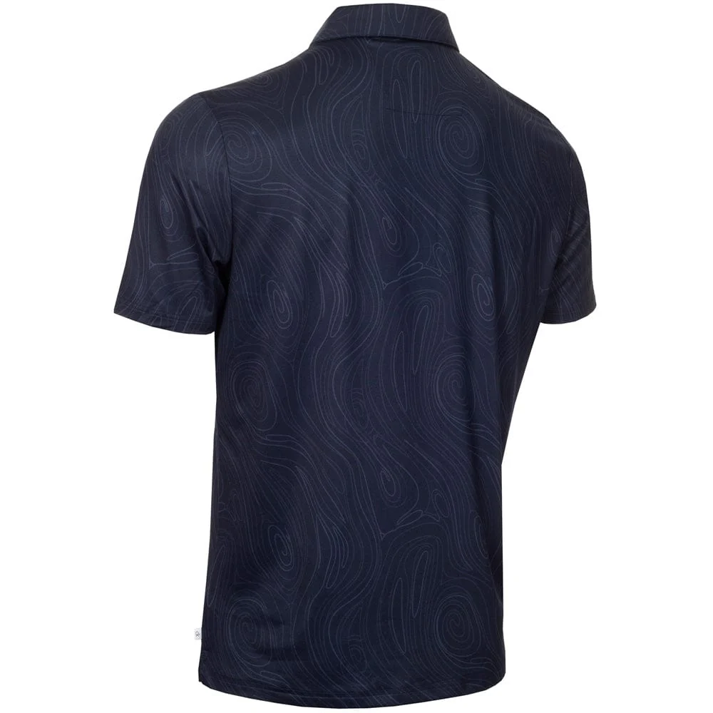 Calvin Klein Marble Print Polo Shirt - Navy - Image 2