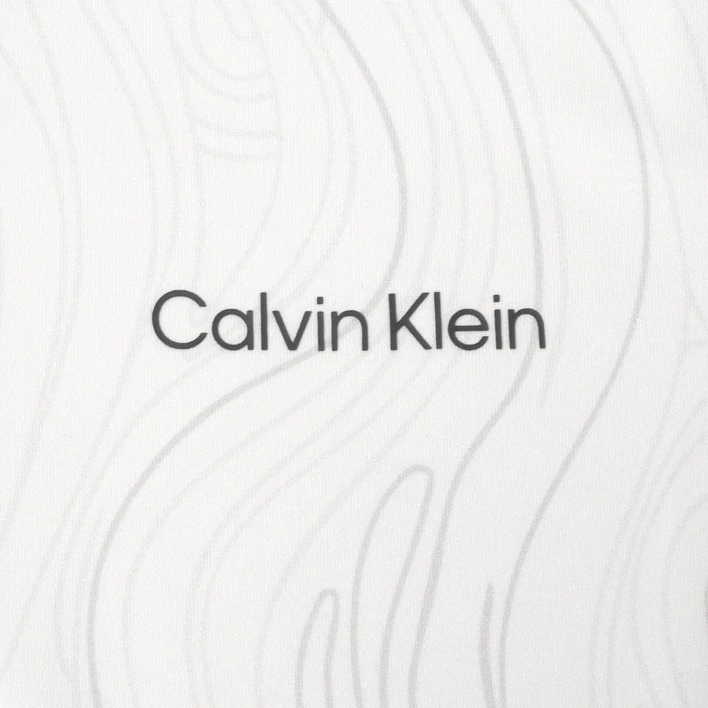 Calvin Klein Marble Print Polo Shirt  - White - Image 4