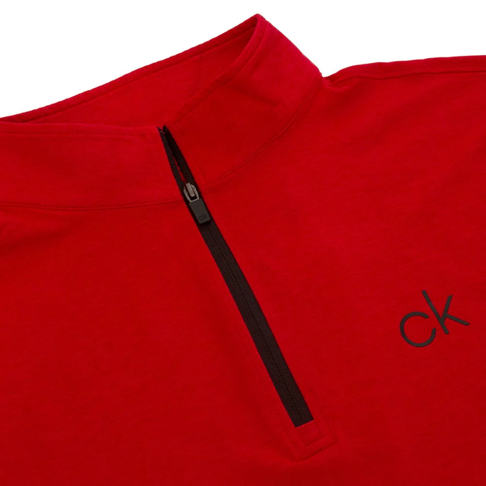 Calvin Klein Newport Half-Zip Sweater - Powdered Red Marl - Image 6