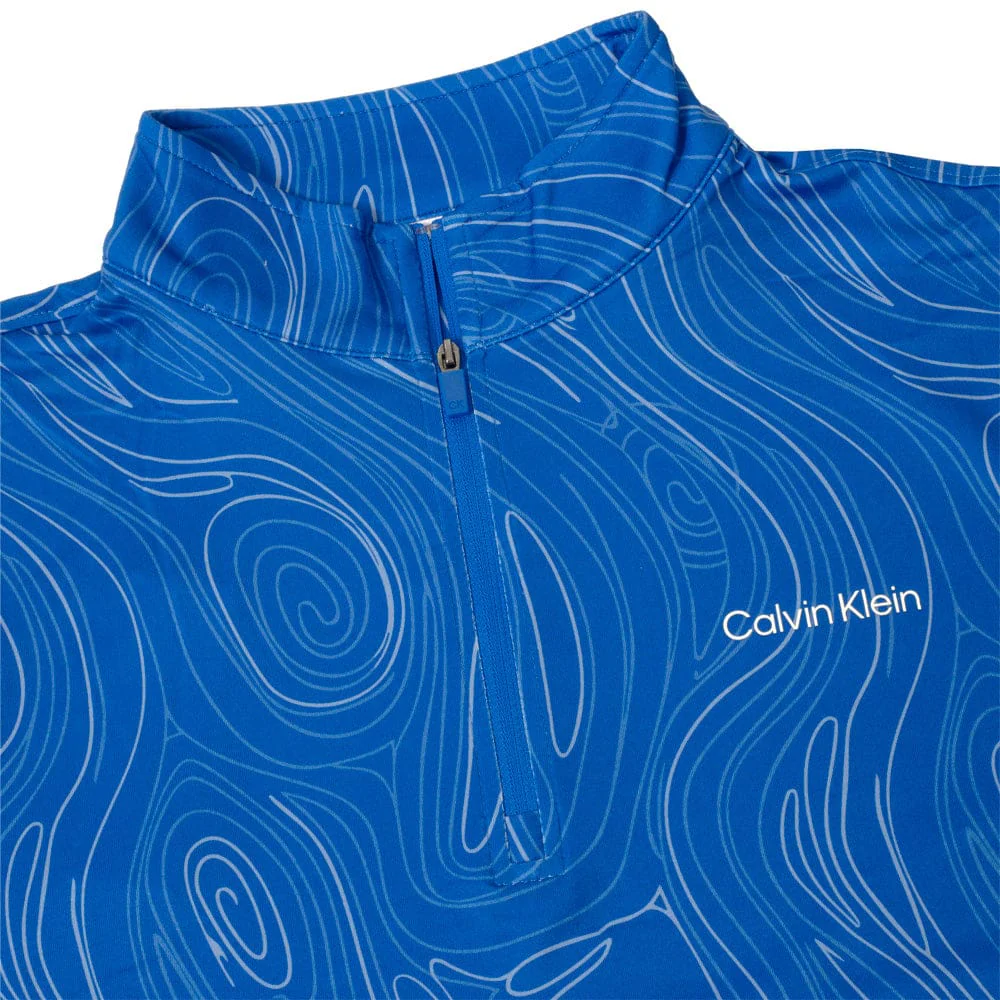 Calvin Klein Printed Newport Half Zip - Sapphire - Image 4