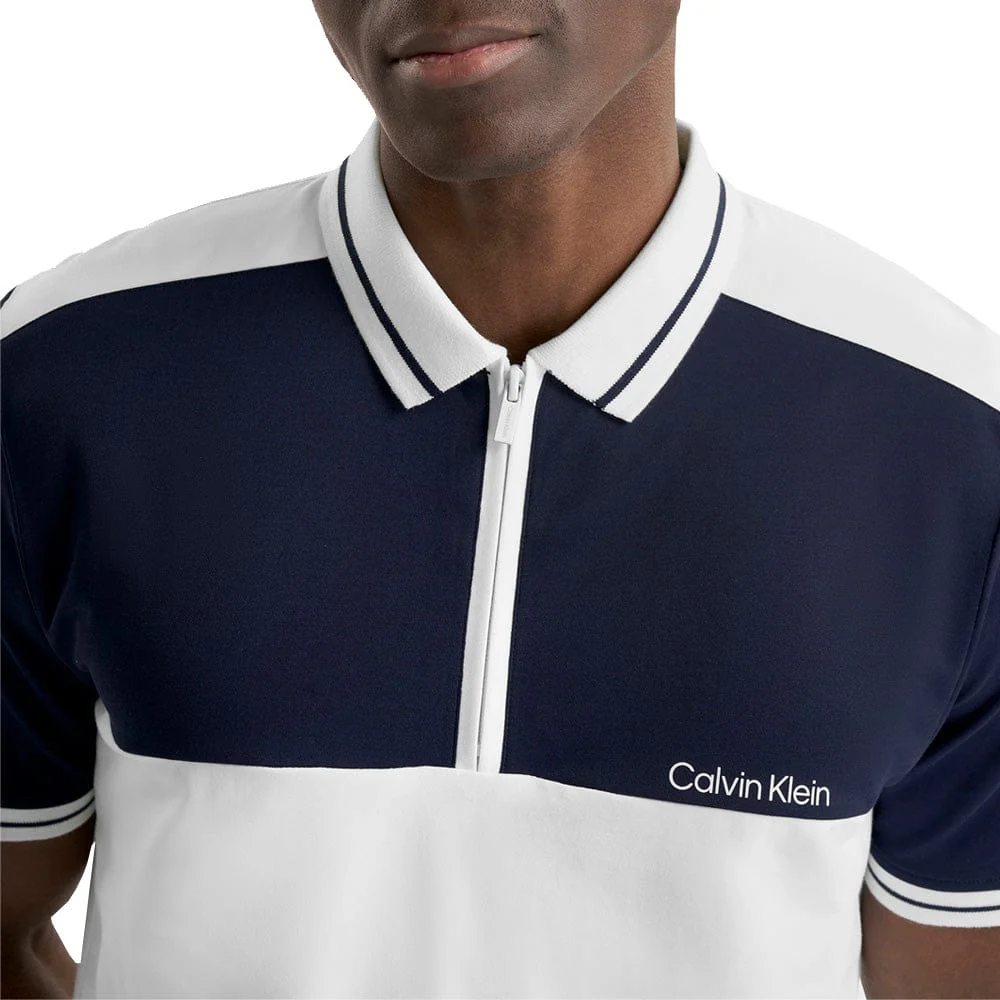 Calvin Klein Springhill Colour Block Polo Shirt - White - Image 4