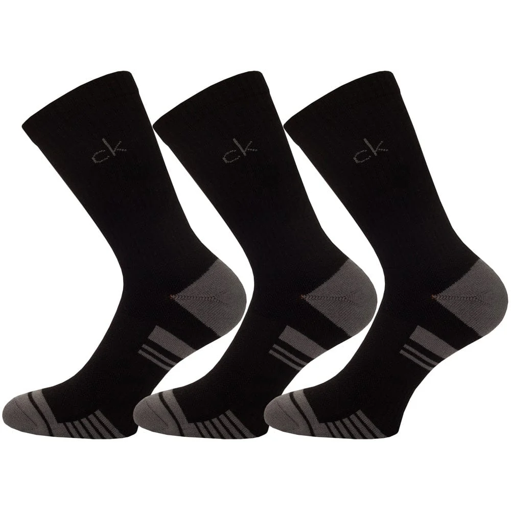 Calvin Klein Tech Crew Sock (3 Pack) - Black/Grey OSFM