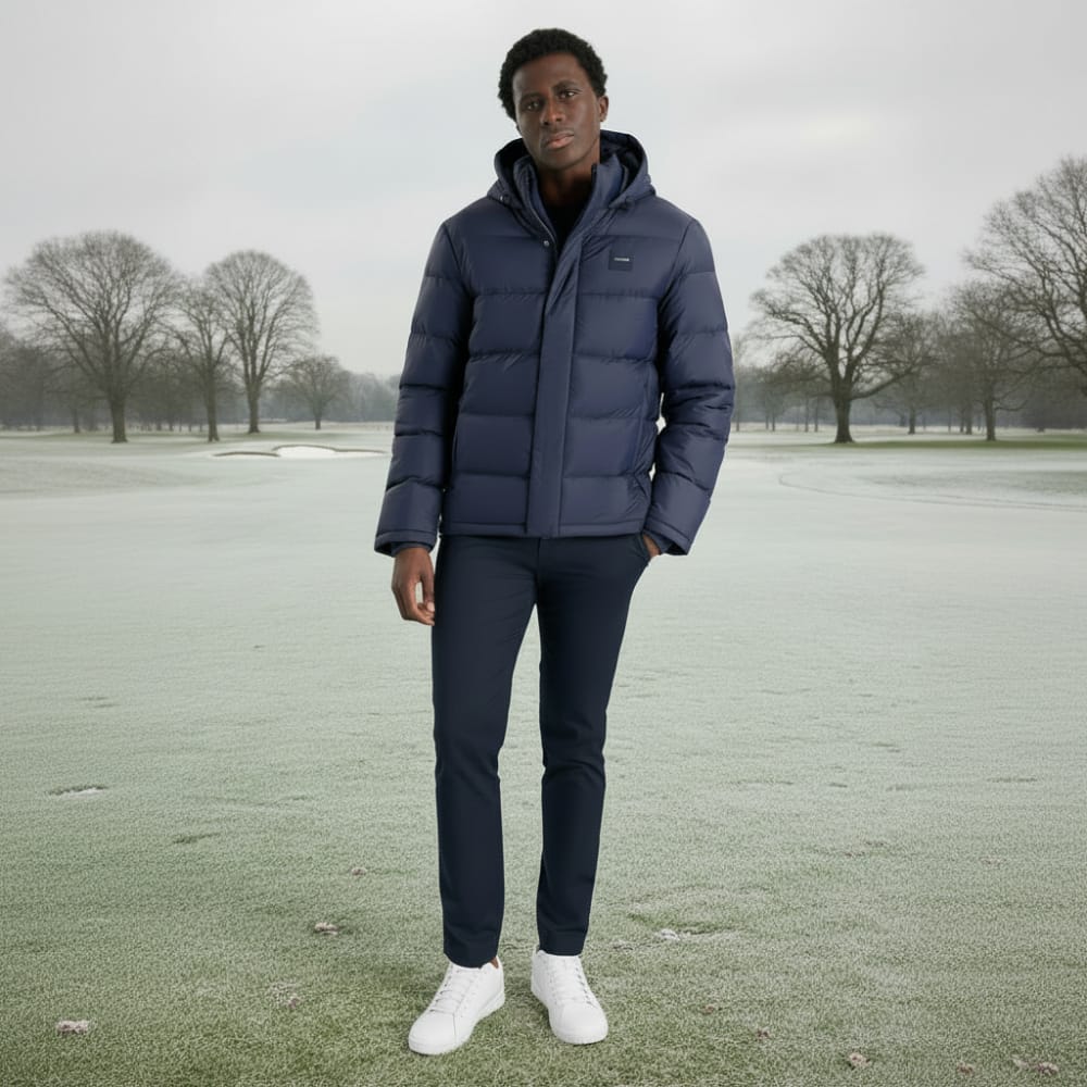 Calvin Klein Vanta Hooded Puffa Jacket - Navy - Image 4