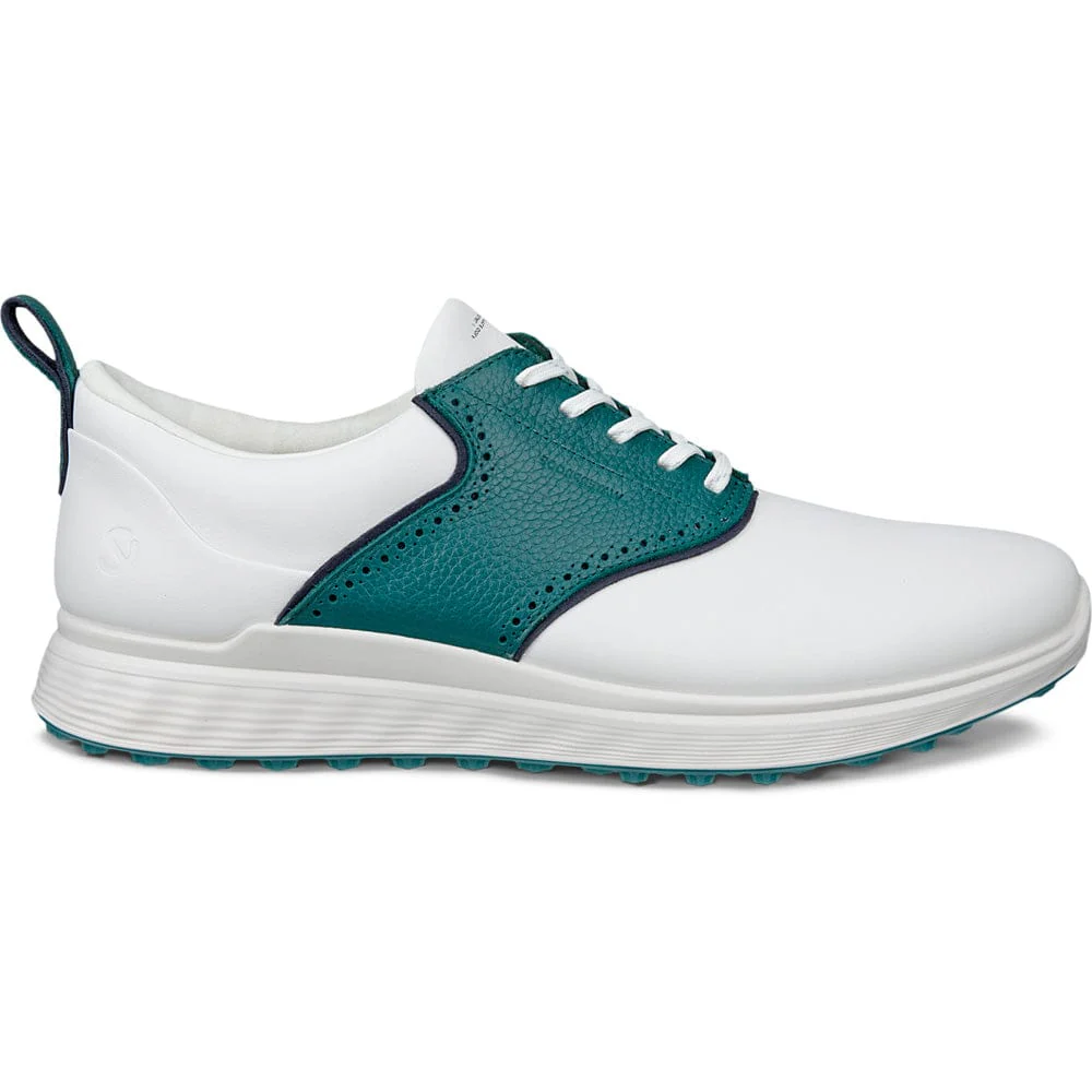 ECCO Golf S-Casual Waterproof Spikeless Shoes - White/Bay Green