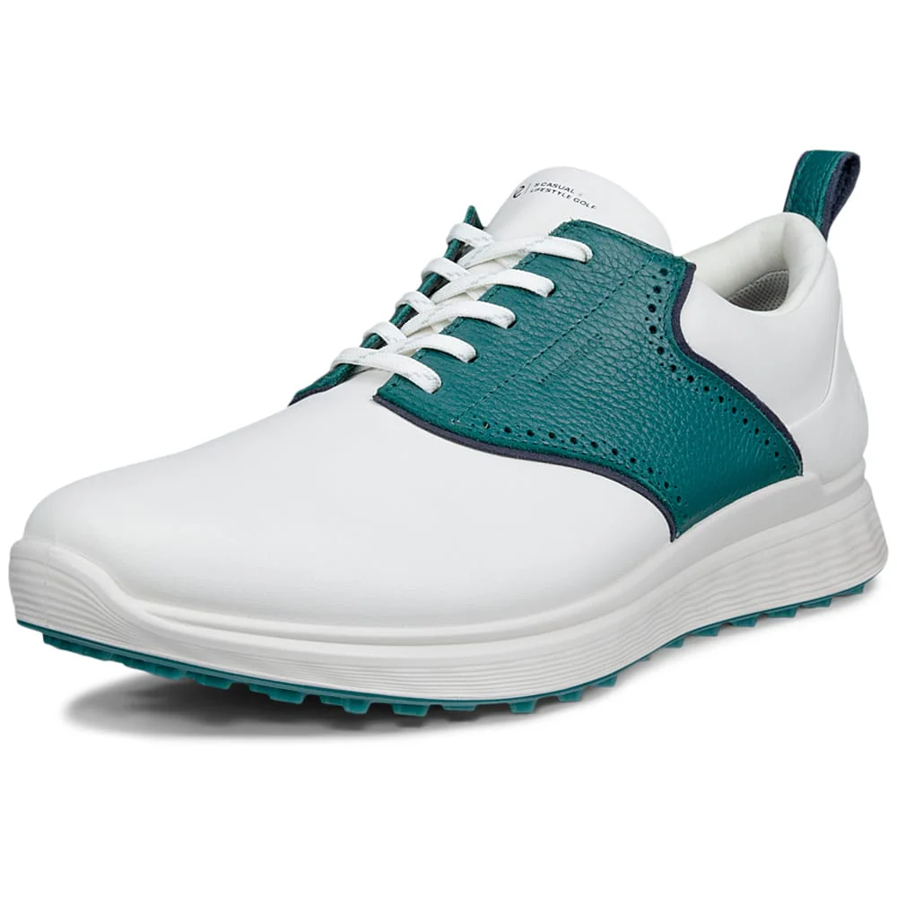 ECCO Golf S-Casual Waterproof Spikeless Shoes - White/Bay Green - Image 3