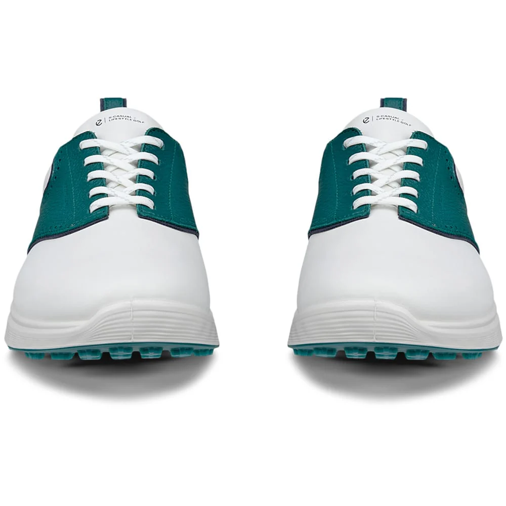 ECCO Golf S-Casual Waterproof Spikeless Shoes - White/Bay Green - Image 4