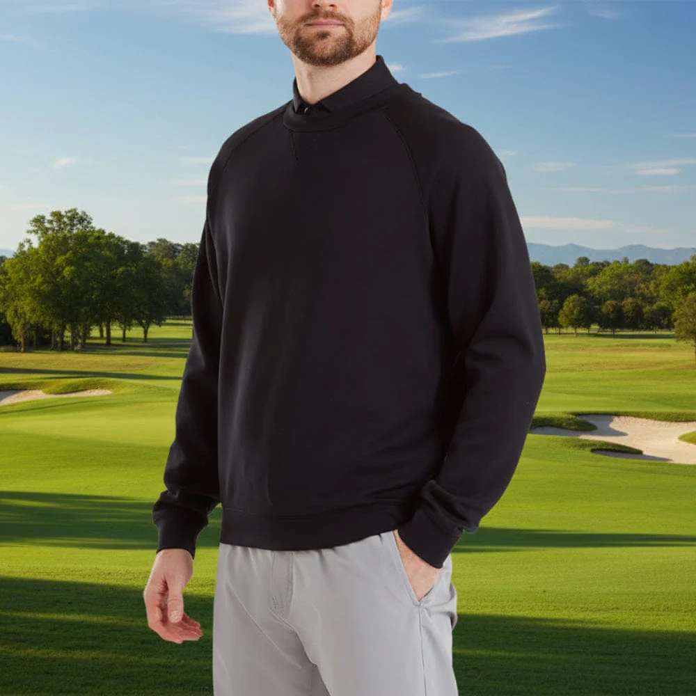 FootJoy Crew Neck Sweatshirt - Black - Image 3