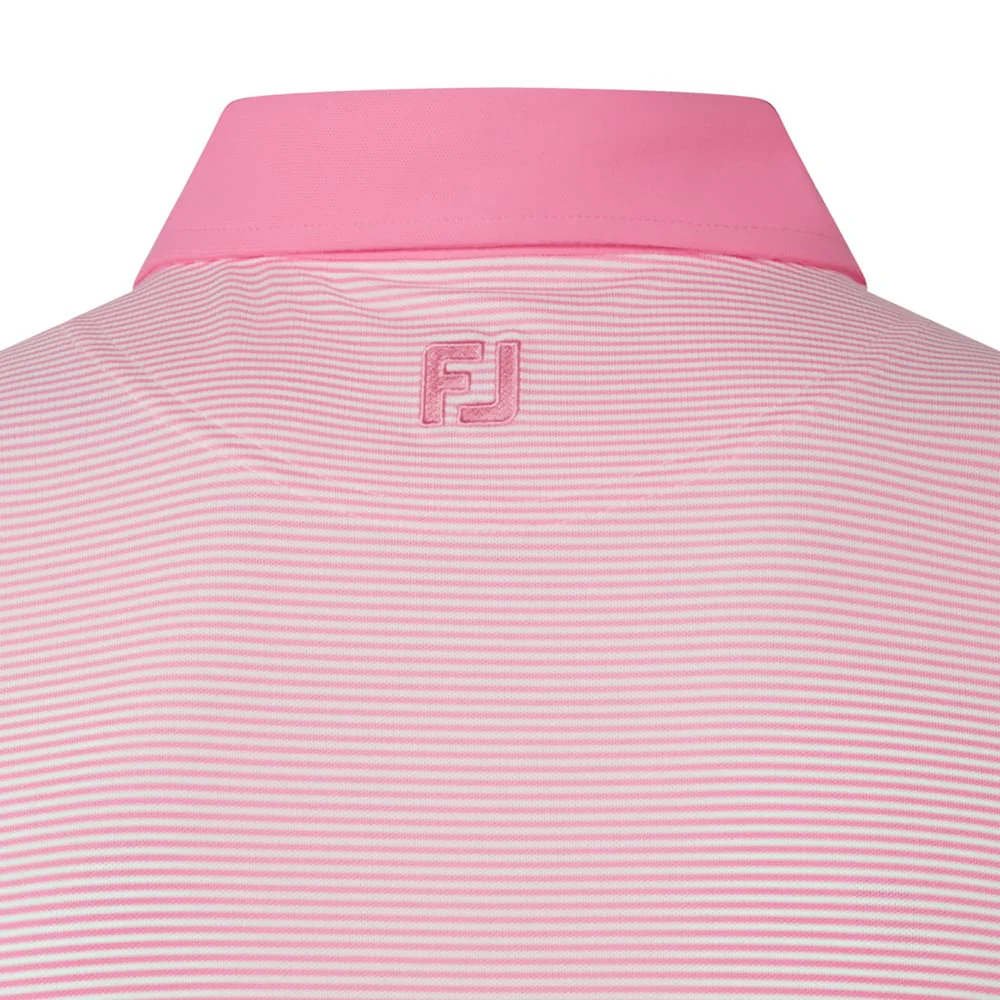 FootJoy Feeder Stripe Pique Polo Shirt - Pink Pop - Image 4