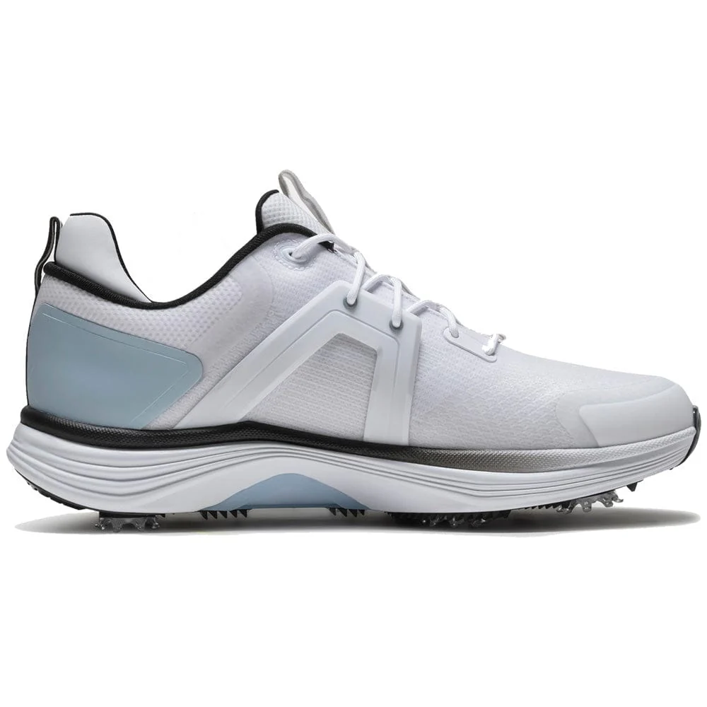 FootJoy Hyperflex Waterproof Spiked Shoes - White/Blue/Black - Image 3