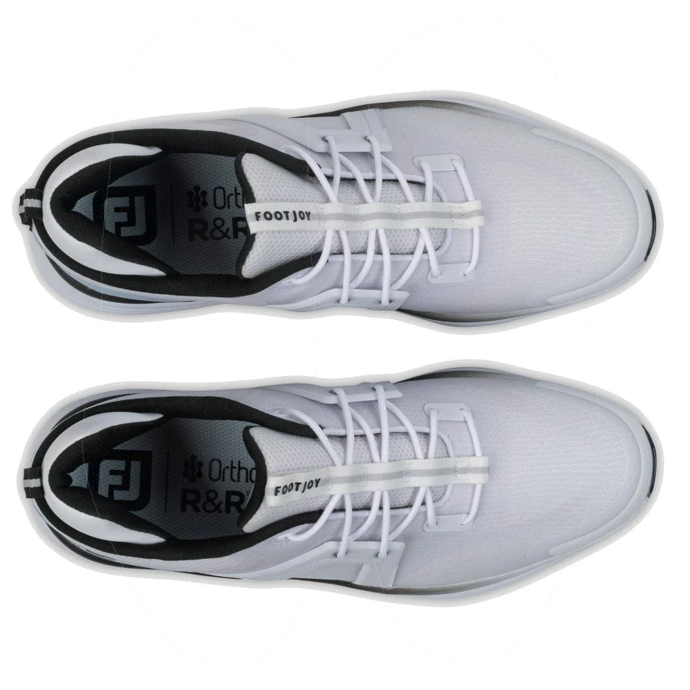 FootJoy Hyperflex Waterproof Spiked Shoes - White/Blue/Black - Image 5