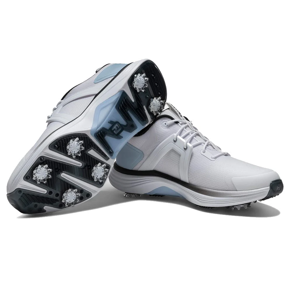FootJoy Hyperflex Waterproof Spiked Shoes - White/Blue/Black - Image 6