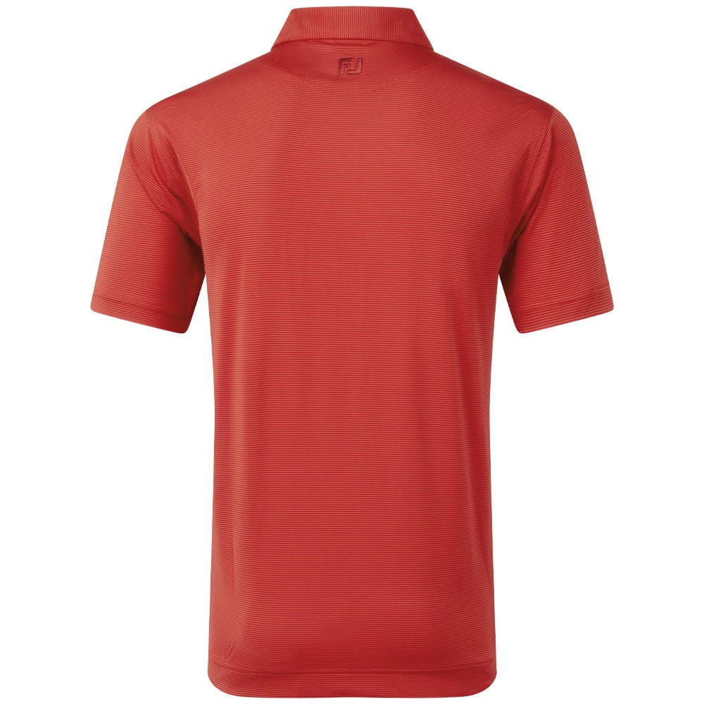 FootJoy Micro Feeder Stripe Lisle Polo Shirt - Red Tonal - Image 2