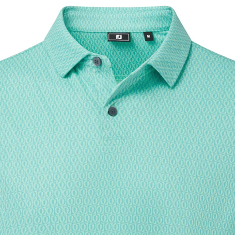 FootJoy Modernist Geo Pique Polo Shirt - Blue Reef/Sea Glass - Image 3