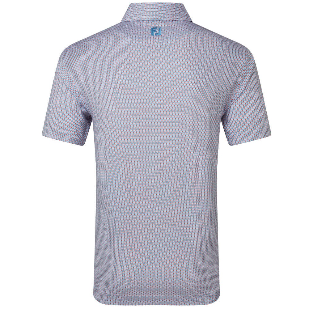 FootJoy Nautical Flag Print Lisle Polo Shirt - Nantucket Red/Coastal Blue - Image 2