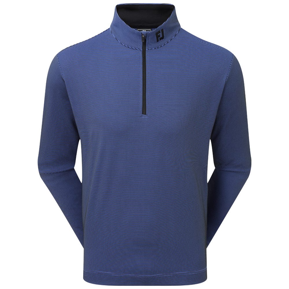 FootJoy Ottoman Stripe Chillout 1/4 Zip Pullover - Black/Vivid Violet