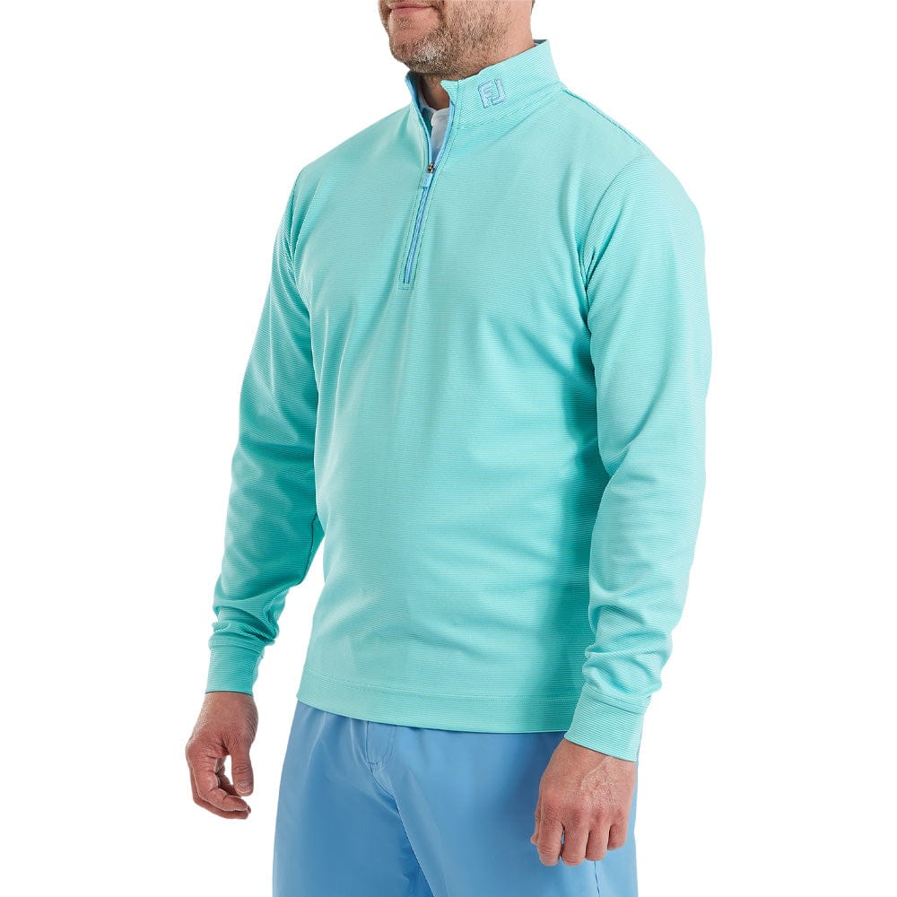 FootJoy Ottoman Stripe Chillout 1/4 Zip Pullover - Blue Reef/Sea Glass - Image 3