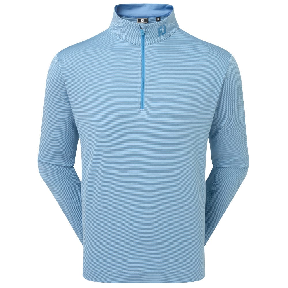FootJoy Ottoman Stripe Chillout 1/4 Zip Pullover - Chambray/Coastal Blue