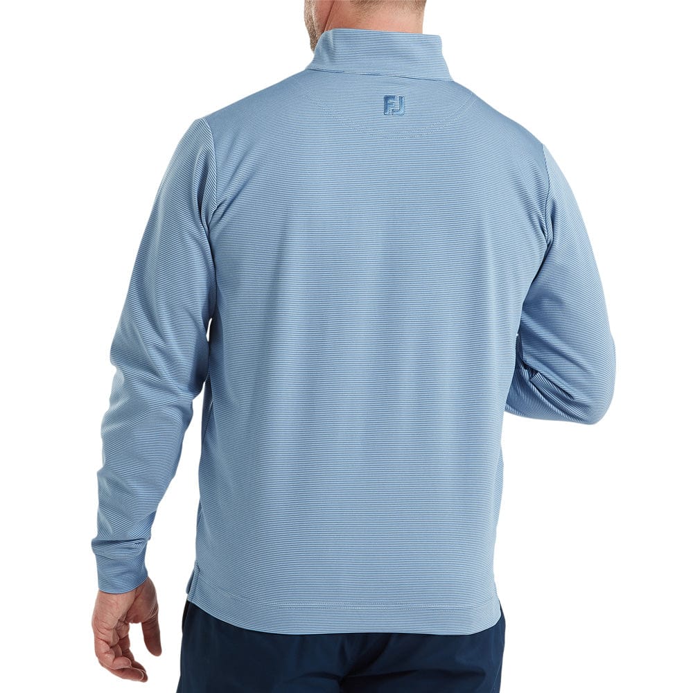 FootJoy Ottoman Stripe Chillout 1/4 Zip Pullover - Chambray/Coastal Blue - Image 4