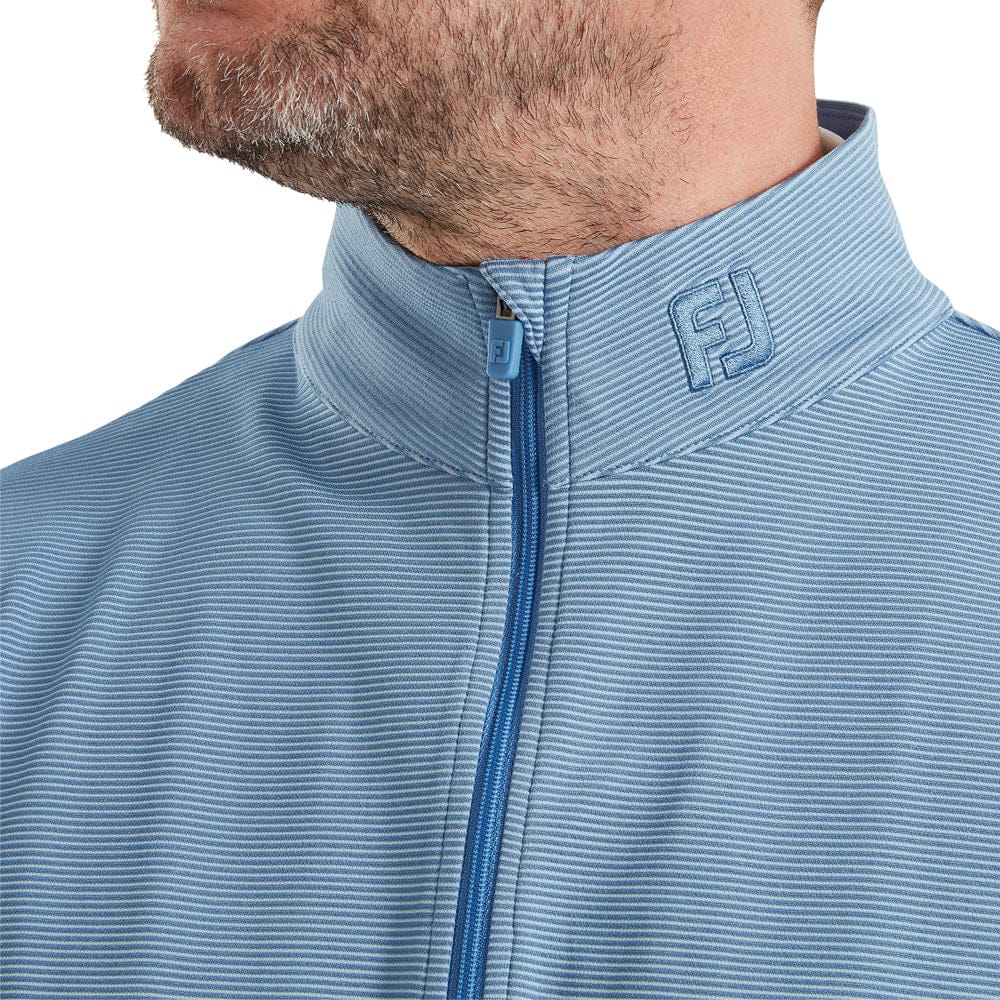 FootJoy Ottoman Stripe Chillout 1/4 Zip Pullover - Chambray/Coastal Blue - Image 5