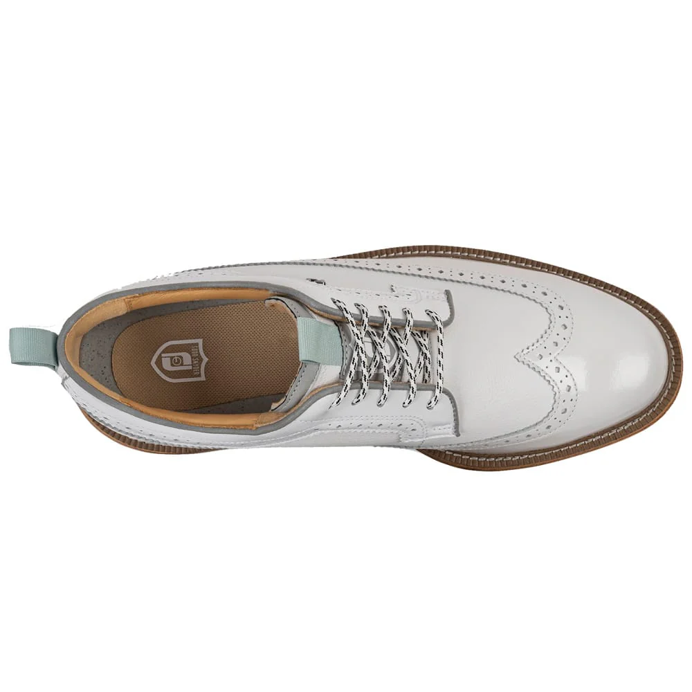 FootJoy Premiere Series Marquis Limited Edition Waterproof Spiked Shoes - White/Mist - Image 3