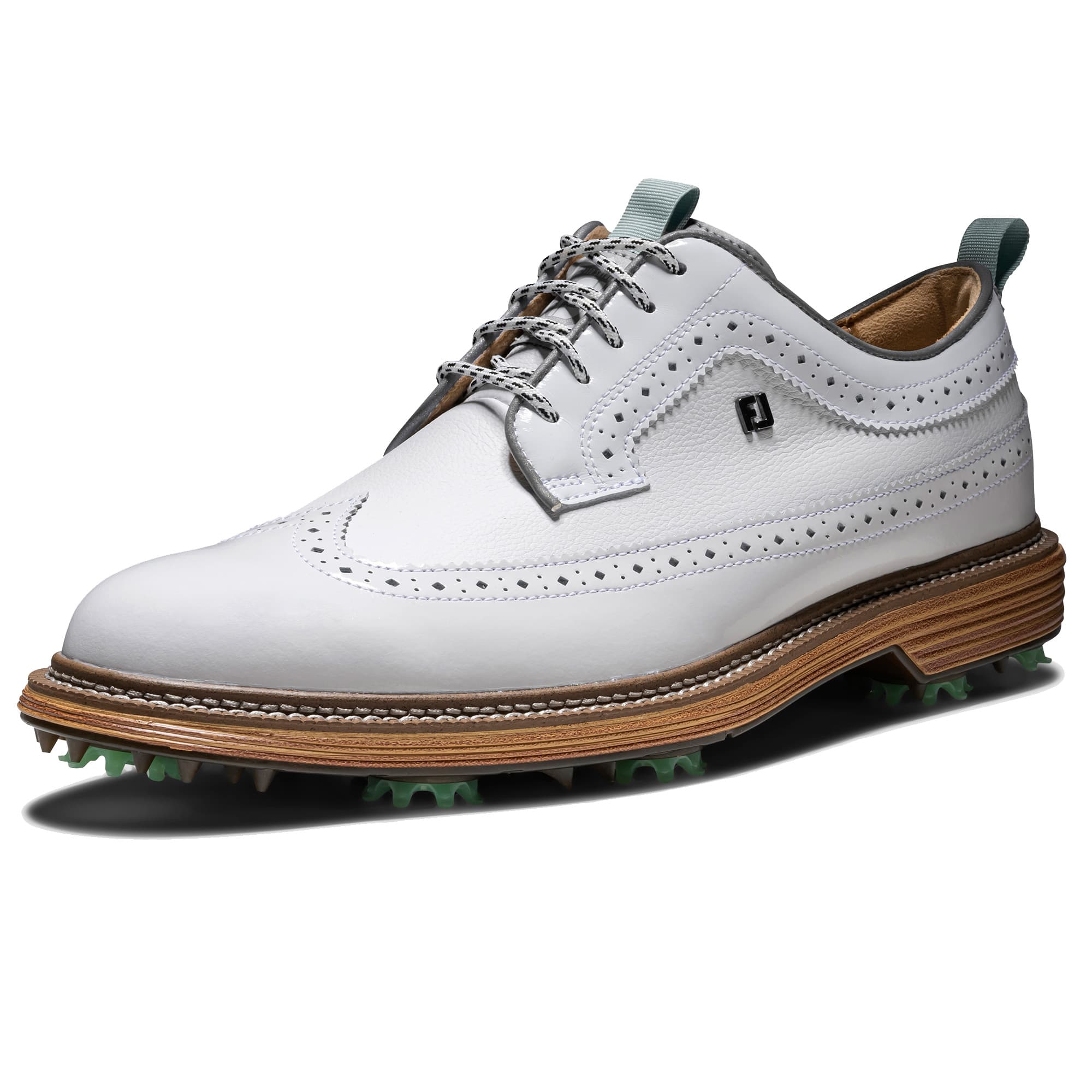 FootJoy Premiere Series Marquis Limited Edition Waterproof Spiked Shoes - White/Mist - Image 4