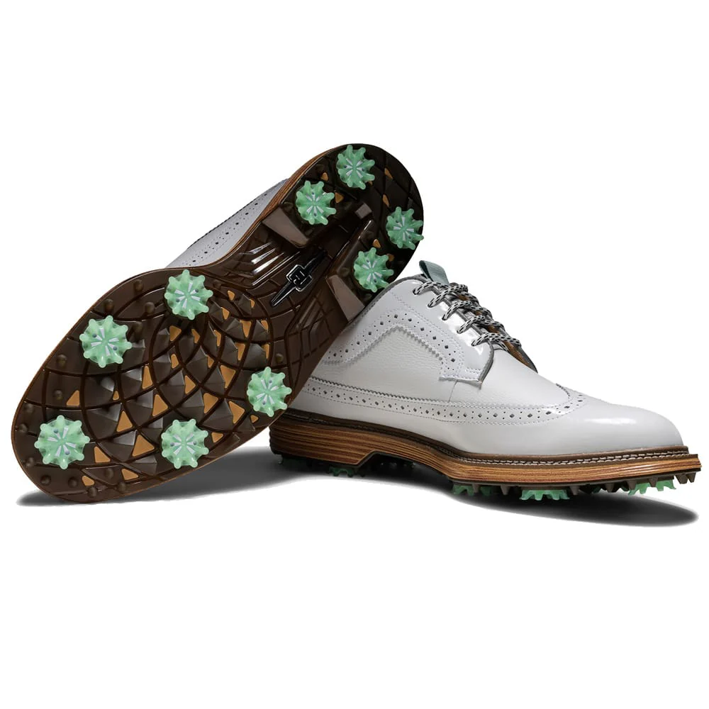 FootJoy Premiere Series Marquis Limited Edition Waterproof Spiked Shoes - White/Mist - Image 6