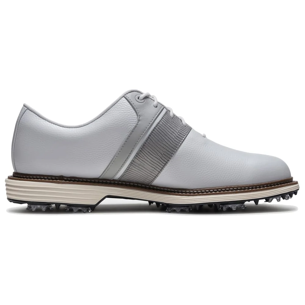 FootJoy Premiere Series Packard Waterproof Spiked Shoes - White/Grey/White - Image 6