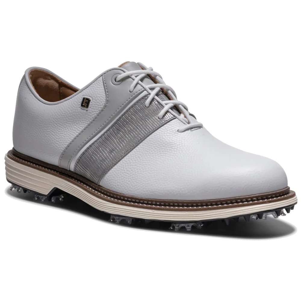 FootJoy Premiere Series Packard Waterproof Spiked Shoes - White/Grey/White - Image 7